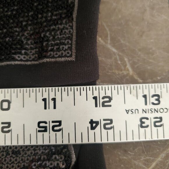 En Crème Black Sleeveless Sequin Bodycon Mini Dress S/P With Cutout Back - Picture 6 of 7